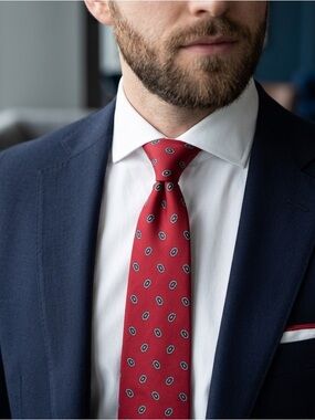 Ralph Lauren Red Paisley Dot Men's Tie